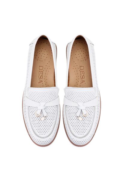Desa Women's White Leather Casual Shoes
