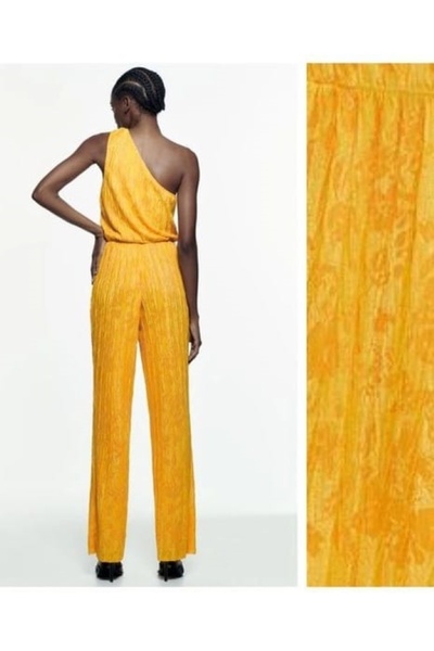 RİGALA SARI TEK OMUZ ASKILI TULUM