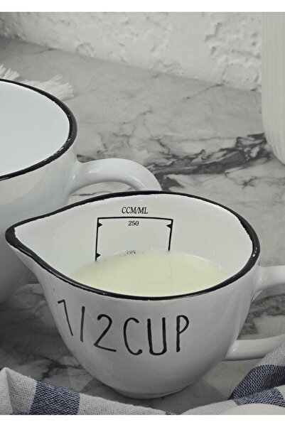 HomeTarz Loza 2-Piece Measuring Cup Set - Porcelain Measuring Cup Set - 2 Pieces
