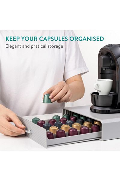 Navaris Suport pentru capsule de cafea pentru 50 de capsule Nespresso, gri, 47364.03.22