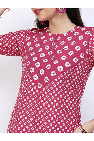 Vishudh By Styli Women Pink Printed Kurta with Trousers