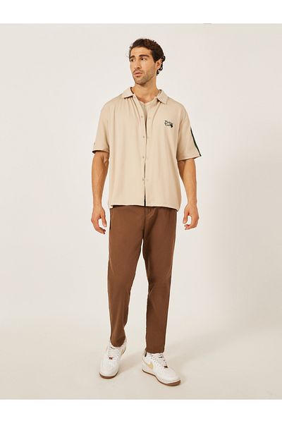 Styli Embroidered Oversized Shirt with Tape Detail