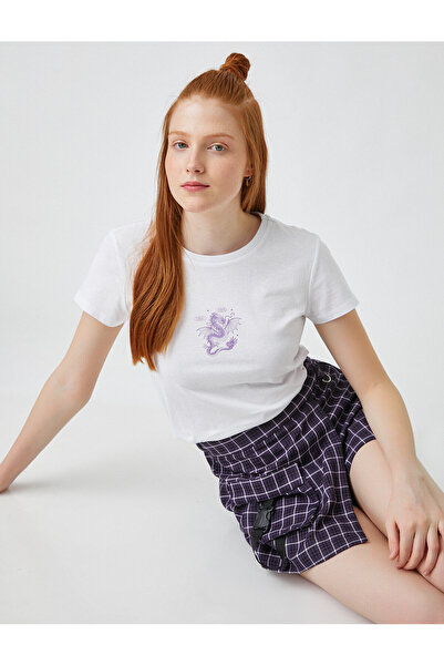 Koton Γυναικείο T-Shirt εκρού 2SAL10127IK