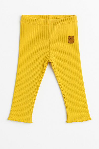 Via Girls 95% Cotton Girls Leggings Solid Color Full Length Knitted 1-4 Years Old