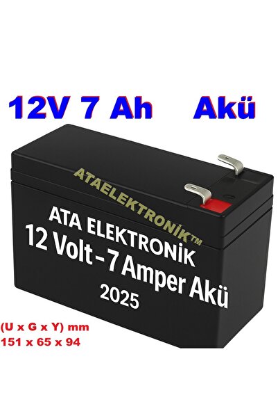 ATAELEKTRONİK 12v 7ah 12 Volt 7ah Amper Kuru Ti?p Bakimsiz Akü Pi?l Batarya 6...