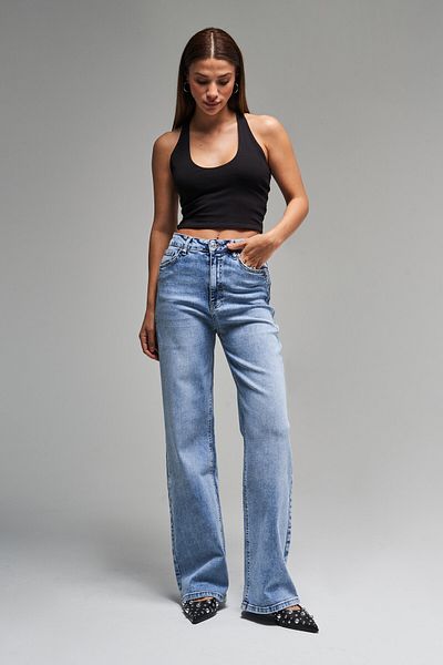 its basic Blugi de damă Culoare 4s5-4 Picior lat Lycra Țesătură elastică Lungime interioară 80 cm Blugi denim