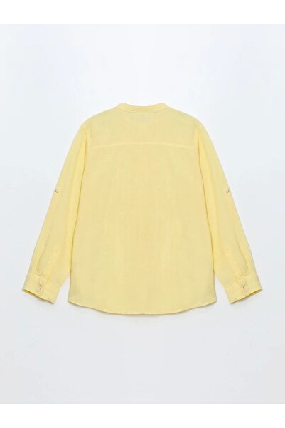 LC Waikiki LCW Kids Sari Hakim Yaka Dokulu %100 Pamuk Erkek Çocuk Gömlek