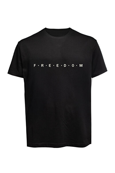 Baran Işık تي شيرت فريدوم للجنسين مطبوع عليه مطبوع قطن قطن ممشط قماش جيرسي وح...