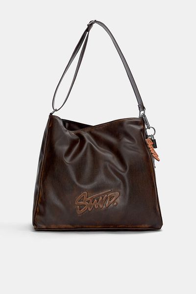 Pull & Bear Worn-effect STWD mini shopper bag
