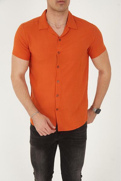 MFZ Giyim Apas Collar Plain Viscose Shirt Mfz001