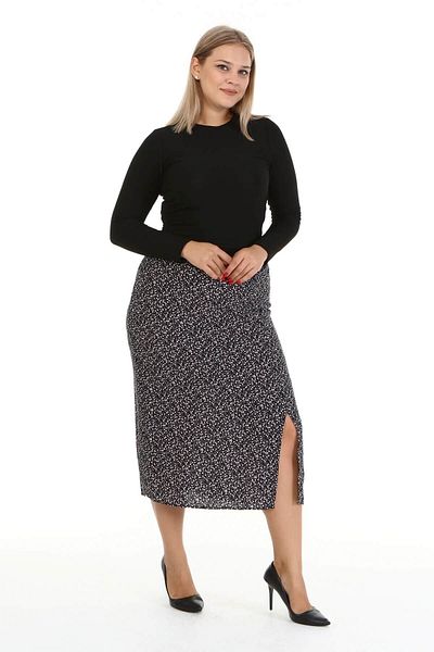 MYLİNE Slit Skirt with Elastic Back Waist