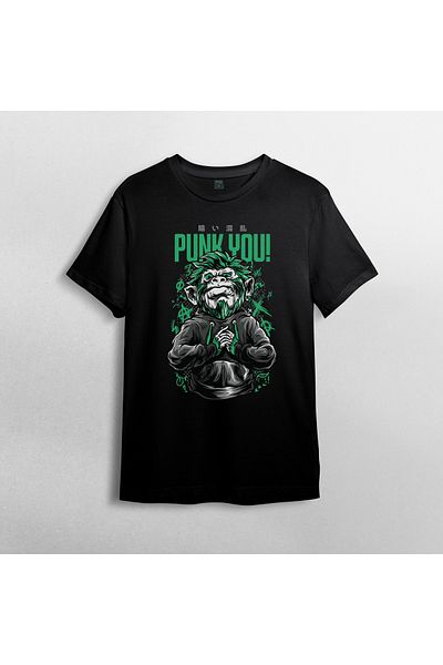 Pixxa Μπλουζάκι Punk You Punk Monkey Unisex 100% βαμβακερό με λαιμόκοψη