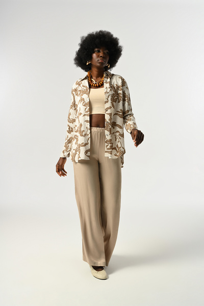 Orfeo Negro ЖІНОЧА КРЕМОВА СОРОЧКА З ВІЗЕРУНКОМ