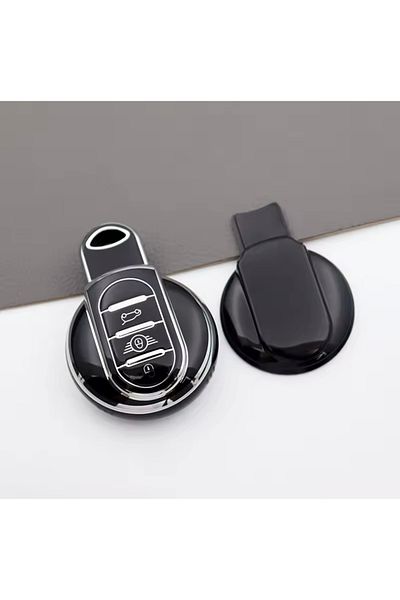 YıldızTuning Key Case Cover for Mini Cooper F56 Black-Silver