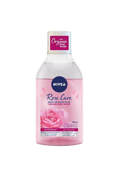 NIVEA Makeup Remover Face Micellar Water Rose Care 400ml Gentle, Hydrating, & Effective