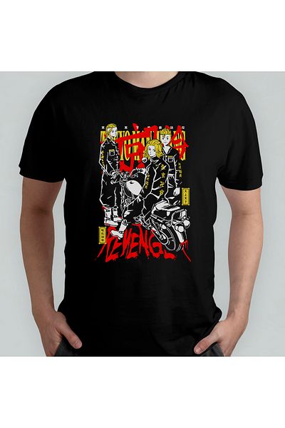 Pixxa Tokyo Revengers Anime Manga Unisex 100% βαμβακερό μπλουζάκι με λαιμόκοψη μοντέλο 7