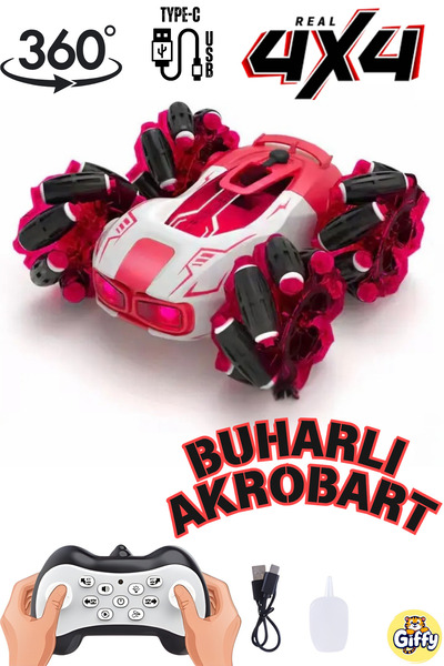 giffy Oyuncak 4X4 Buhar Atan Şarjlı Full Fonksiyon Uzaktan Kumandalı Akrobat ...