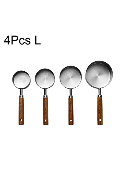 Choice7 4Pcs Silver L 1/4/8Pcs Measuring Cup Spoon Sets Stainless Steel Woode...