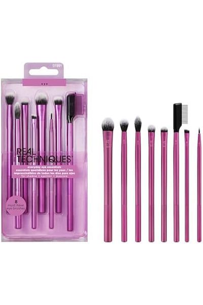 Real Techniques Everyday Eye Essentials Eyeshadow Brush Set, 8-Piece