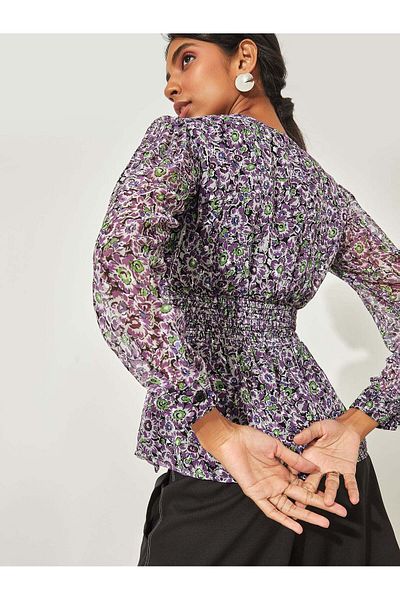 The Label Life Ditsy Floral Smocked Top – Stylish & Versatile