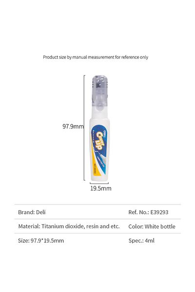 Deli Correction Fluid WHITE E39293
