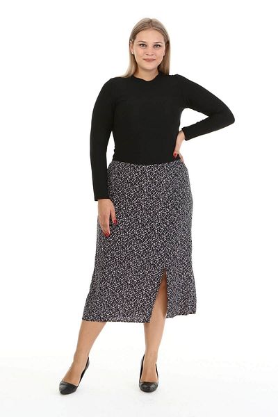 MYLİNE Slit Skirt with Elastic Back Waist