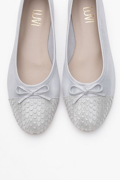 LuviShoes 02 Pantofi de damă din piele naturală cu sclipici alb