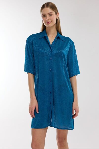 AYYILDIZ Ayyıldız 4805 Petrol Blue Beach Dress