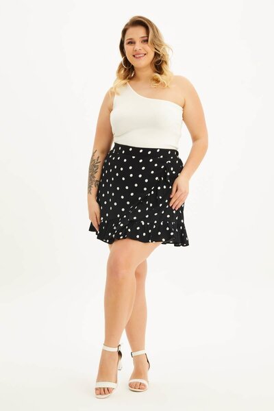 MYLİNE Fusta scurtă cu volane cu talie elastică