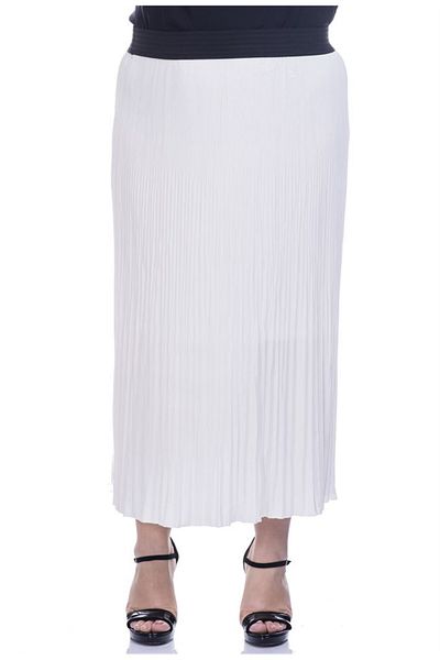 MYLİNE Fusta cu pliuri din satin mat