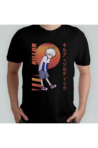 Pixxa Μπλουζάκι Hunter X Hunter Killua Unisex 100% βαμβακερό με λαιμόκοψη μοντέλο 3