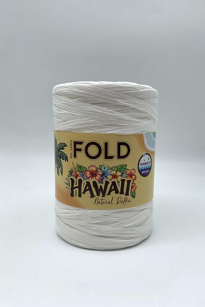 BD fold yarn Λευκό 501 Hawaii Μαλακή Εγχώρια Ράφια 100 Γρ 160 Μτ