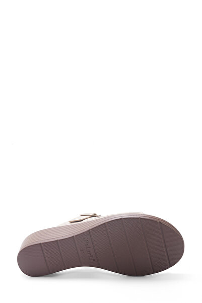 Polaris 5 Nokta 105511.Z5FX Bej Kadın Dolgu Topuk Terlik