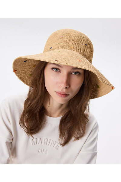 Twist İŞLEMELİ HASIR ŞAPKA