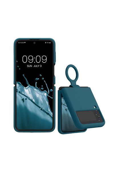KWmobile Carcasă pentru Samsung Galaxy Z Flip4, silicon, albastră, 58786.57