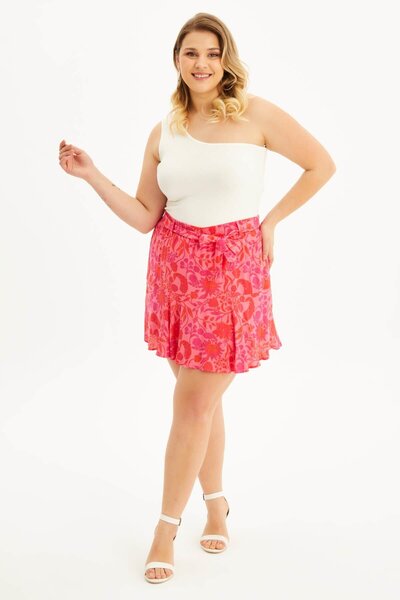 MYLİNE Fusta scurtă cu centură cu talie elastică