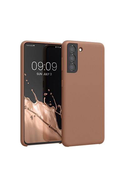 KWmobile Case For Samsung Galaxy S21, Brown, Silicone, 54056.246