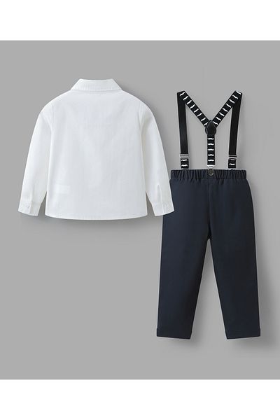 Mark & Mia Mark & Mia Shirt and Pair of Pants with Waistcoat Party Suit Set - White and Black