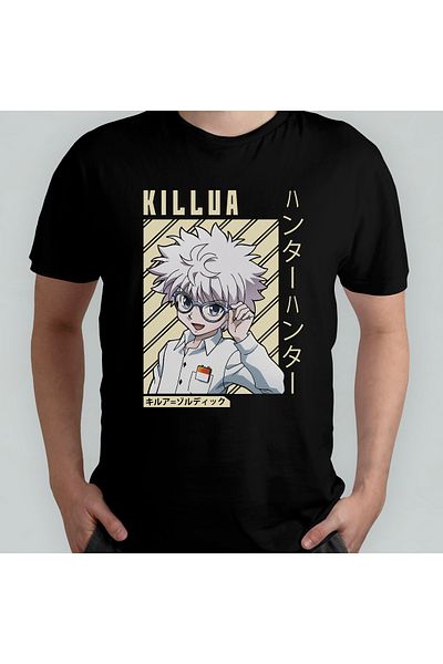 Pixxa Μπλουζάκι Hunter X Hunter Killua Unisex 100% βαμβακερό με λαιμόκοψη μοντέλο 5