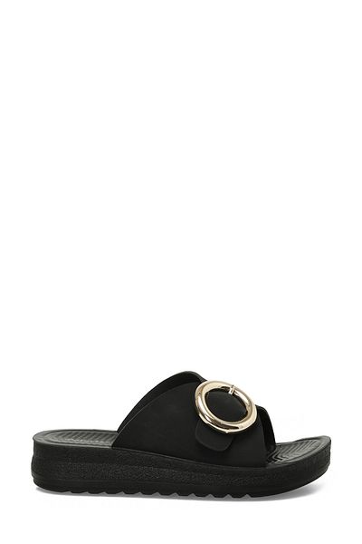 Polaris 407046 .Z5Fx Black Women's Wedge Heel Slippers