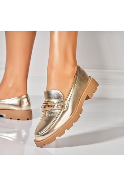 Joana Women's casual shoes Gold made of Yusra Ecological Leather