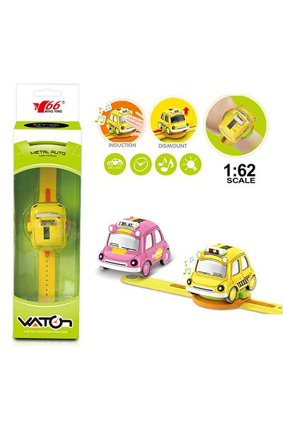 STEM 1:62 Alloy Watch Q Version Car Interactive Induction with Light Music- Assorted Color
