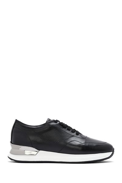 Derimod Men's Black Lace-Up Thick Soled Leather Sneaker 25Sfd 603718