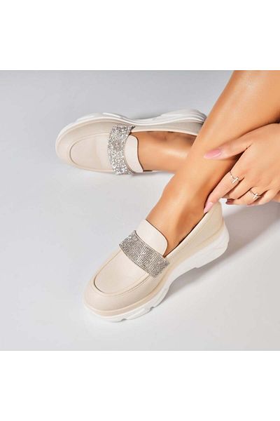 Joana Women's casual shoes Beige made of Akai Eco-leather