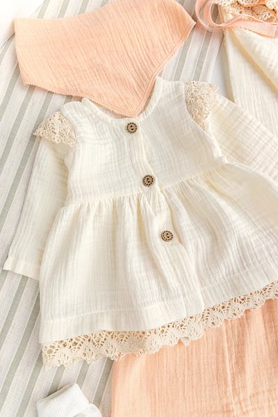 Babymod Muslin 100% Cotton Set of 8 Baby Girl Hospital Release Baby Set Newborn Set