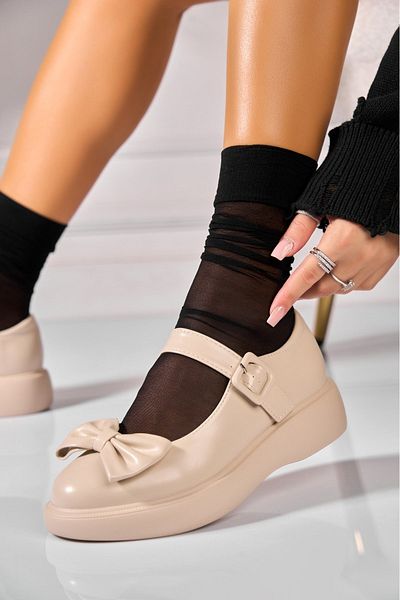 Joana Women's casual shoes Beige made of Dyanni Ecological Leather
