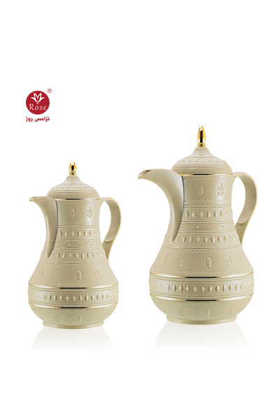 Rose Rs-712-طقم ترمس شاي وقهوة مكون من 2 ترمس روز سعة 1 لتر قهوة و (600 ممل )...