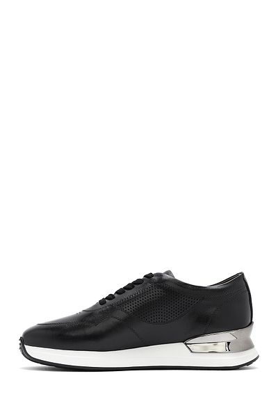 Derimod Men's Black Lace-Up Thick Soled Leather Sneaker 25Sfd 603718