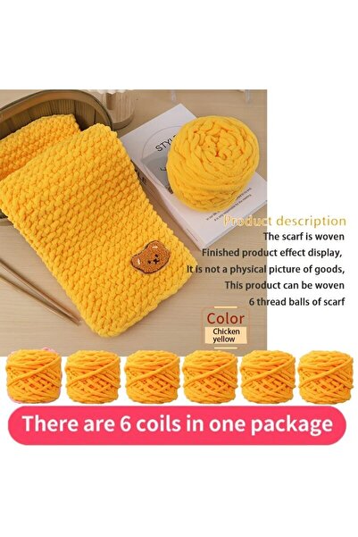 Choice 05 6 كرات خيط + 1 دمية دب مجوهرات هدية مصنوعة يدويًا وشاح منسوج خيط DI...