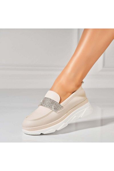 Joana Women's casual shoes Beige made of Akai Eco-leather